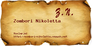 Zombori Nikoletta névjegykártya