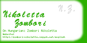 nikoletta zombori business card